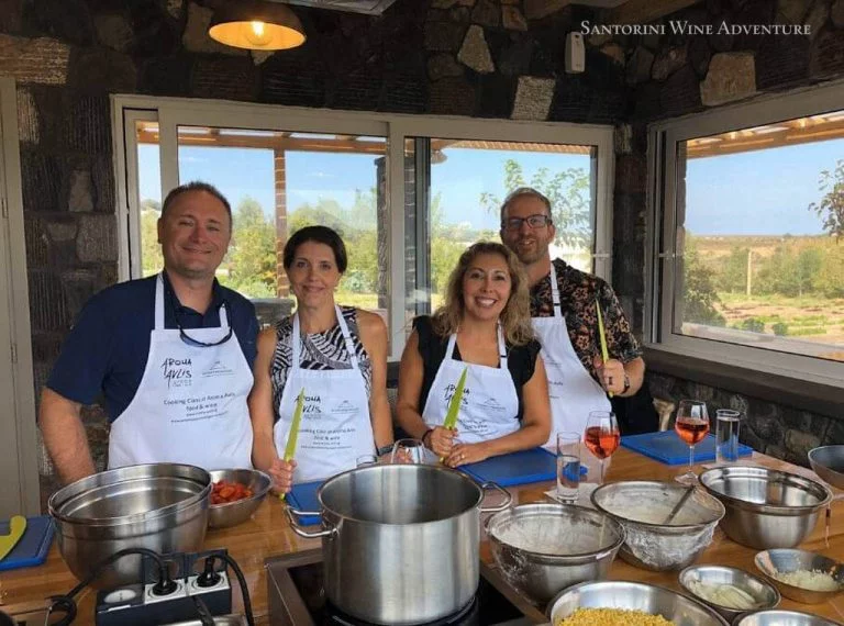 Private Santorini Cooking Lesson with Wine Tasting Tour